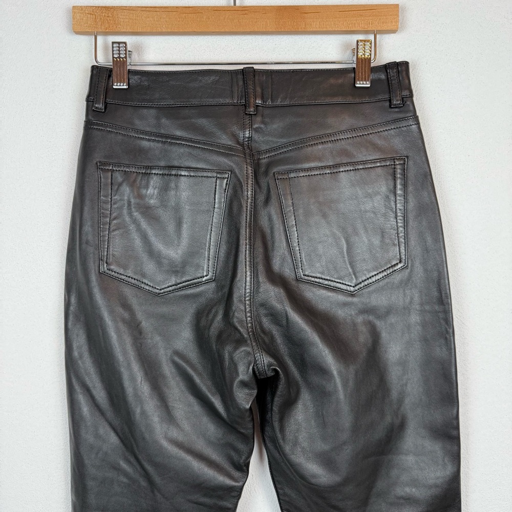 Reformation x Veda Cynthia Lamb Leather Pants Black 2 - Picture 7 of 14